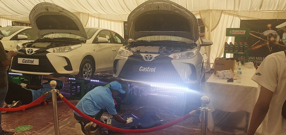 man laying under the car for inspection