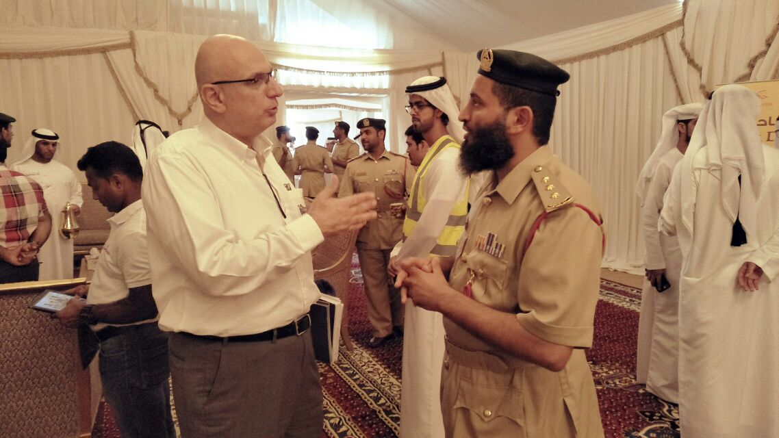 Mr. Najib Chakthoura talking with UAE Mr. Saif, Brigadier