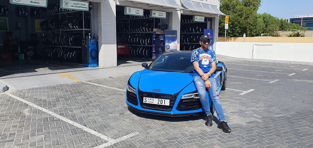 S1 with blue Audi luxurious car