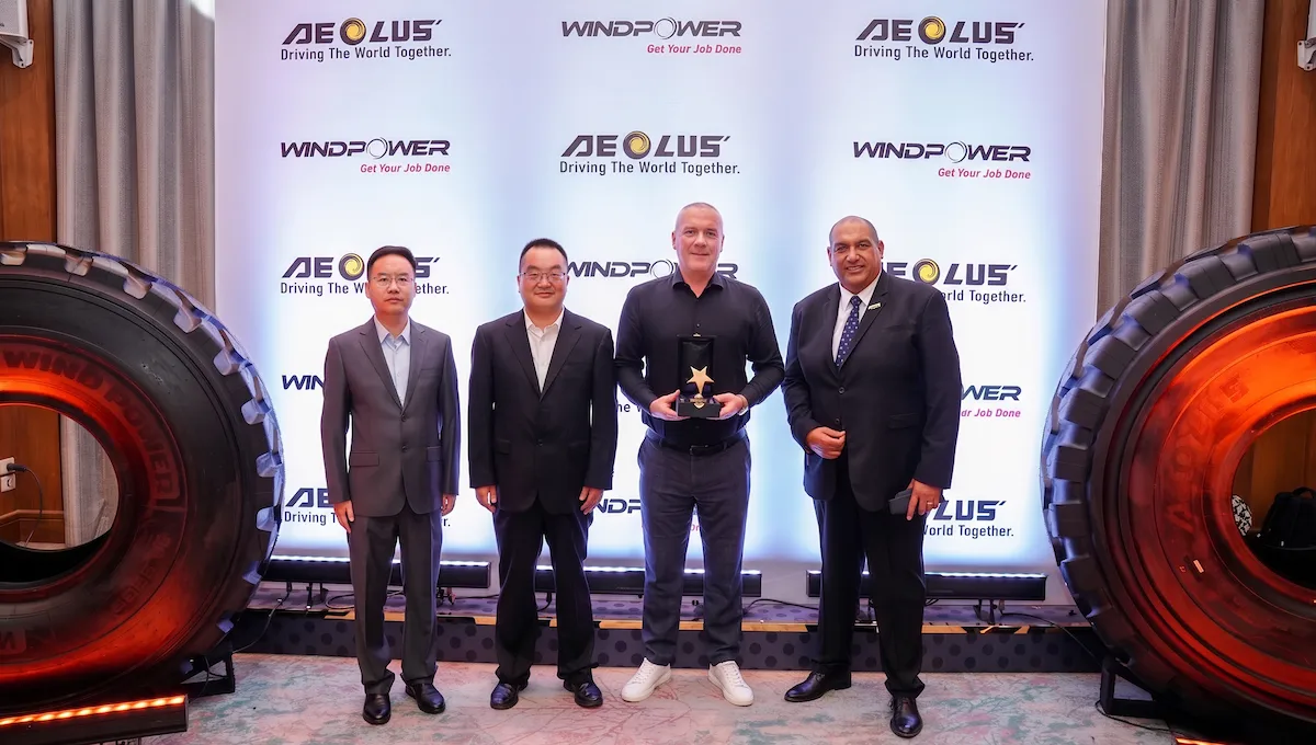 Central Trading Company receives the Gold Appreciation Award from Aeolus for its contribution to growing the Aeolus tyre brand in the UAE.